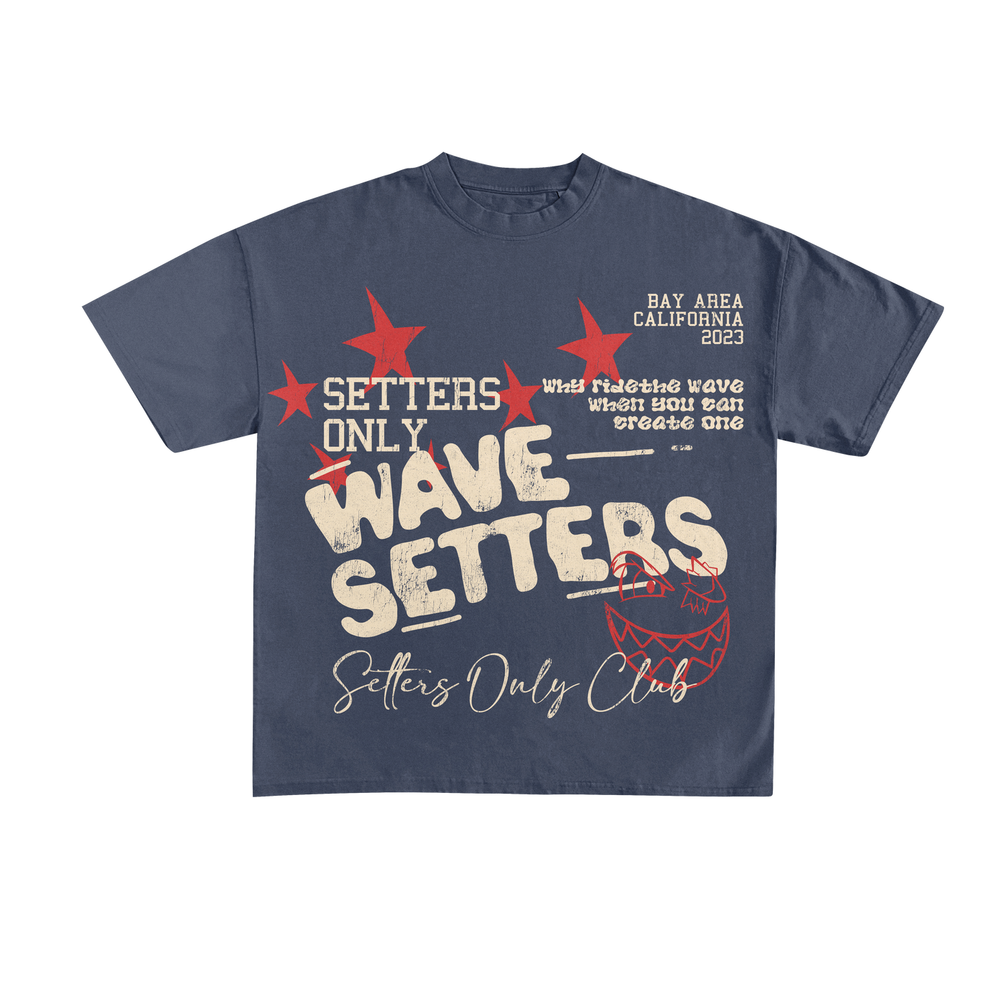 Setters Only Club Acid Wash Oversize Blue Tshirt
