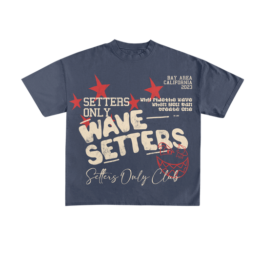 Setters Only Club Acid Wash  Oversize Blue Tshirt