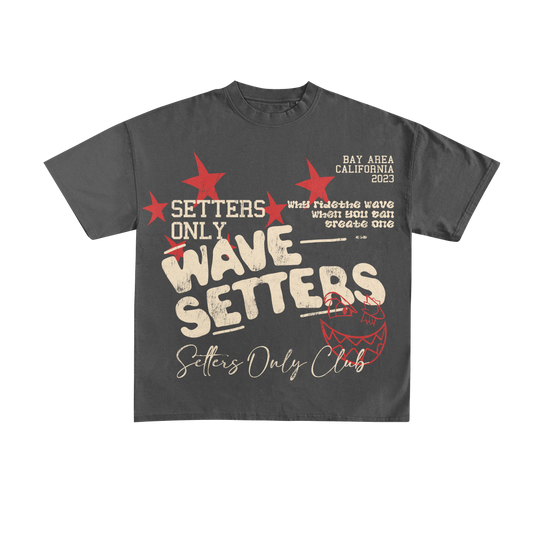 Setters Only Club Acid Wash OverSize Black Tshirt